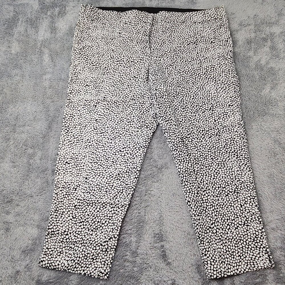 Lane Bryant Pants Womens 24 Black & White Polka Dot Modernist Collection Stretch